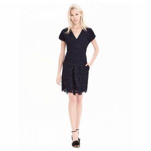 Banana Republic lace overlay Navy Dress